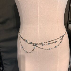 Evil Eye Protection Women's Necklace Blue Eyes Golden Ton Vintage Bracelet Belt